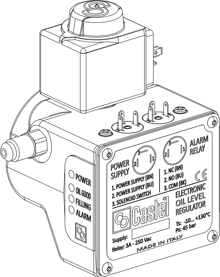 Electronic oil level regulators, POLYHEDRA line Castel